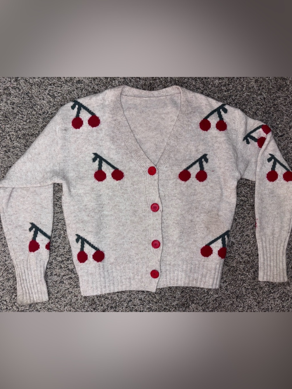Knit cherry cardigan